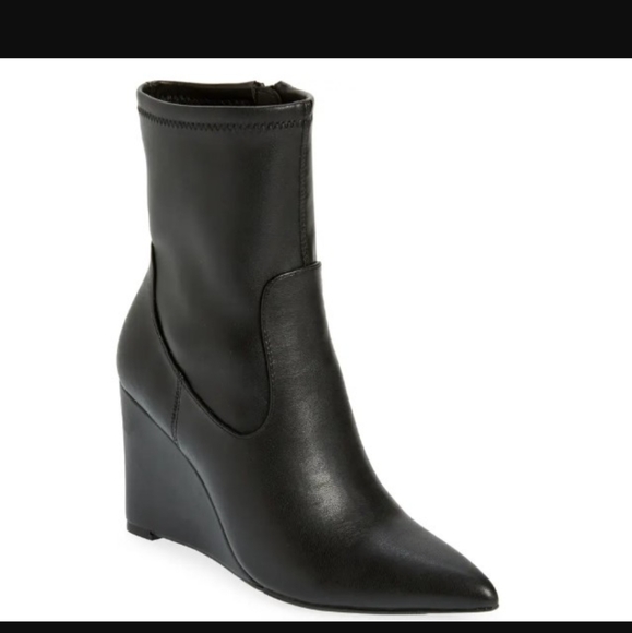 Open Edit Jimmie Pointed Toe Wedge Bootie Women Sz 6.5 - Picture 1 of 7